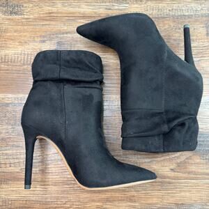 Jessica Simpson JS-Lalie 5M Black Supreme Microsuede slouch stiletto heel bootie